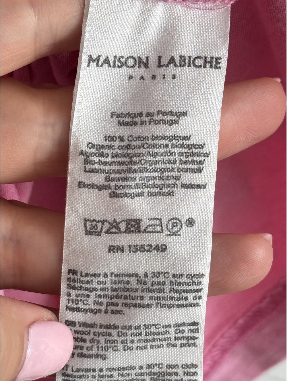 Maison Labiche Paris Pink Embroidered Cotton T-Shirt Size Medium - Picture 4 of 10